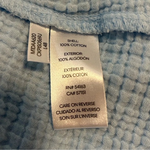 Calvin Klein Blue Blouse Size Large 100% Cotton EUC - Picture 5 of 5